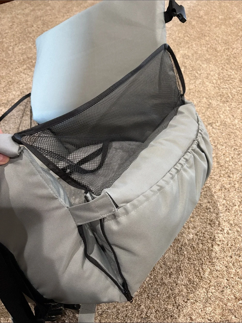 Gray Dog Booster Car Seat with Mesh Sides